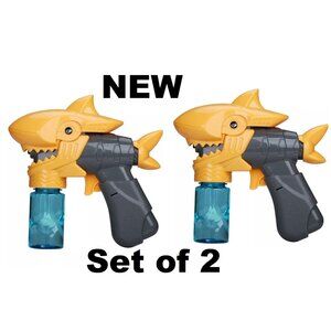 2-PACK Mr. Bubble YELLOW Shark Bubble Blaster Bundle Lights Baby Shark Summer